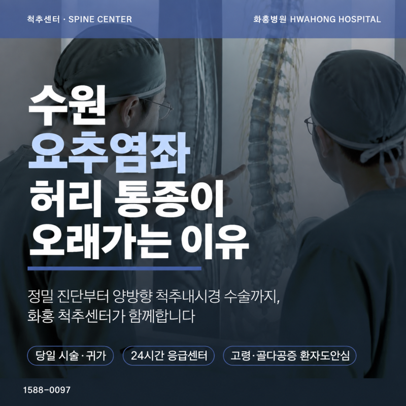 수원 요추염좌, 허리를 삐끗한 뒤 통증이 오래가는 이유는 무엇일까요?