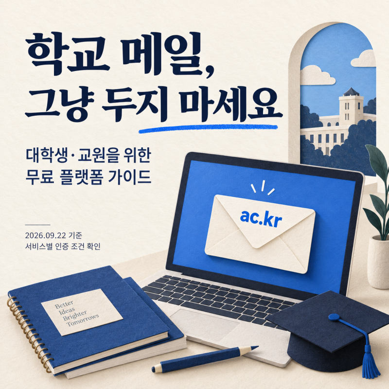 학교 메일(ac.kr)로 무료 이용 가능한 플랫폼, 학생·교원 혜택 정리