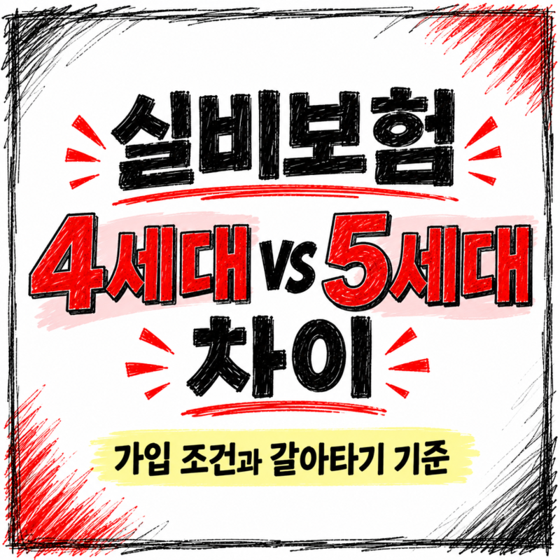 실비보험 4세대 5세대 차이와 가입 조건, 갈아타야 할까?
