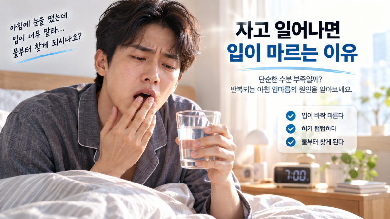 자고 일어나면 입마름 심한 이유, 코골이·약물·당뇨 위험 신호일까?