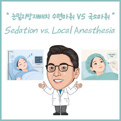 눈밑지 수면마취 vs 국소마취