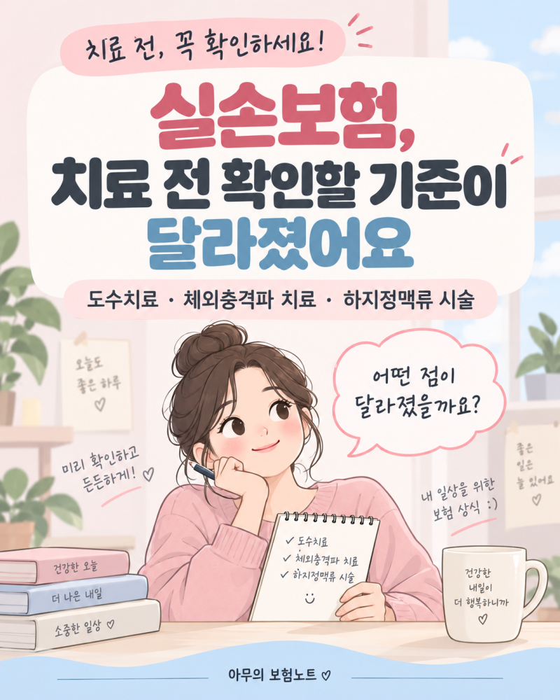 도수치료·체외충격파·하지정맥류 실손보험 기준 정리