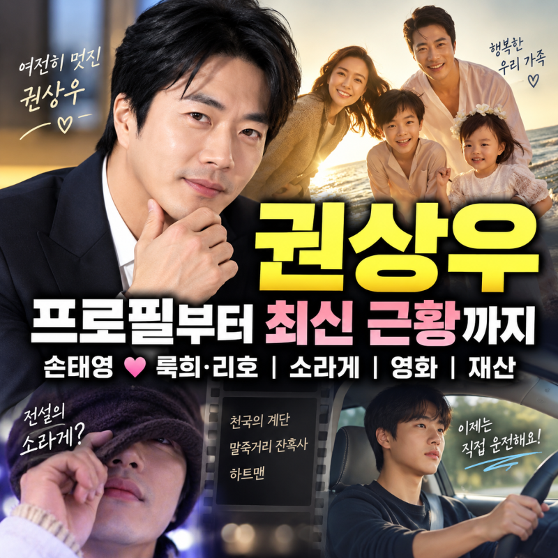 권상우 프로필 나이 와이프 손태영 아들 룩희 근황, 소라게·영화·재산까지