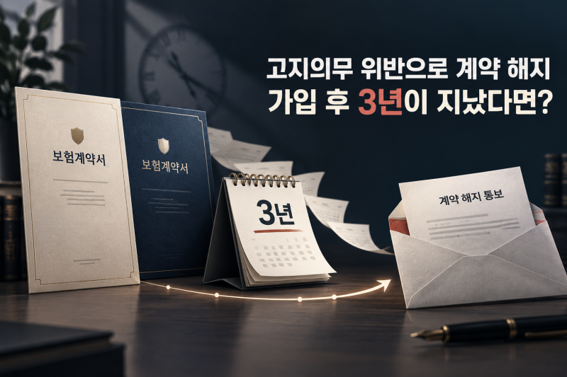 고지의무 위반으로 보험계약 해지 통보, 가입 후 3년이 지났다면?
