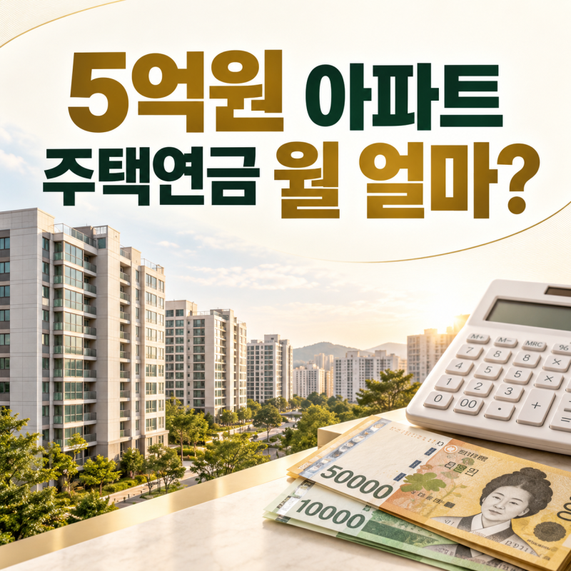 5억원 아파트 주택연금 예상수령액, 가입조건·계산방법