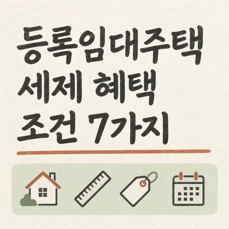 등록임대주택 세제 혜택 조건: 주택 유형·면적·가액·등록일이 중요한 이유