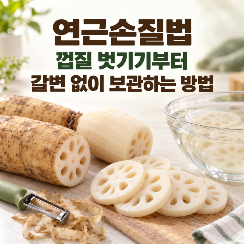 연근손질법 껍질 벗기기부터 갈변 없이 보관하는 방법