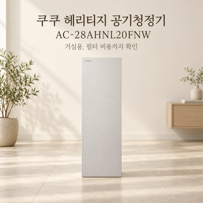 쿠쿠 헤리티지 AC-28AHNL20FNW, 거실용 공기청정기 가격·필터 비용 정리