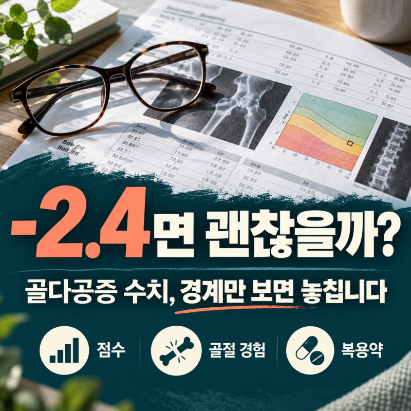 골다공증 수치 -2.4, 아직 괜찮을까? -2.5만 보고 놓치기 쉬운 것