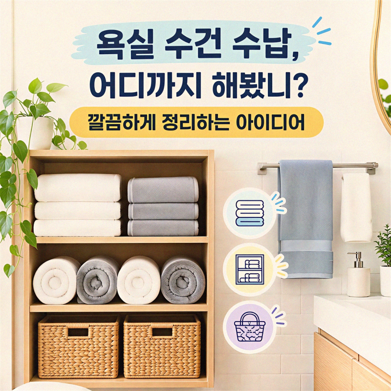욕실 수건 보관함 구성 아이디어, 효율적인 실행