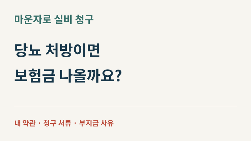마운자로 실비｜청구 서류와 부지급 사유 확인법
