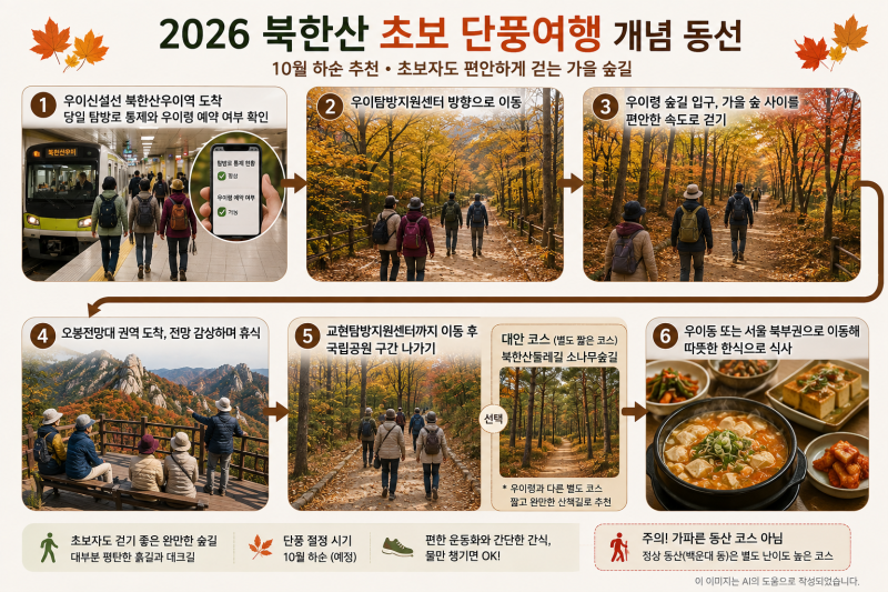 북한산 단풍 언제가 절정일까? 초보자도 걷기 좋은 코스
