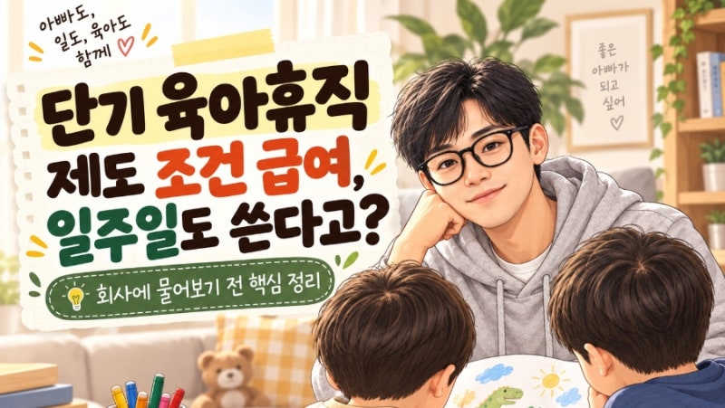 단기 육아휴직 제도 조건 급여, 일주일도 쓴다고?