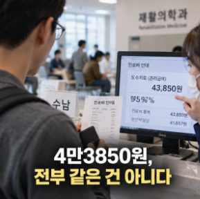 도수치료 실손보험 4만3850원으로 바뀌었지만 모두 같은 가격은 아니다