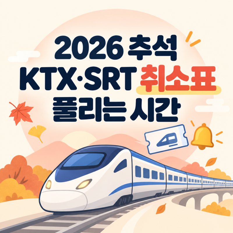 2026 추석 KTX SRT 취소표 풀리는 시간｜예약대기·알림으로 기차표 잡는 법