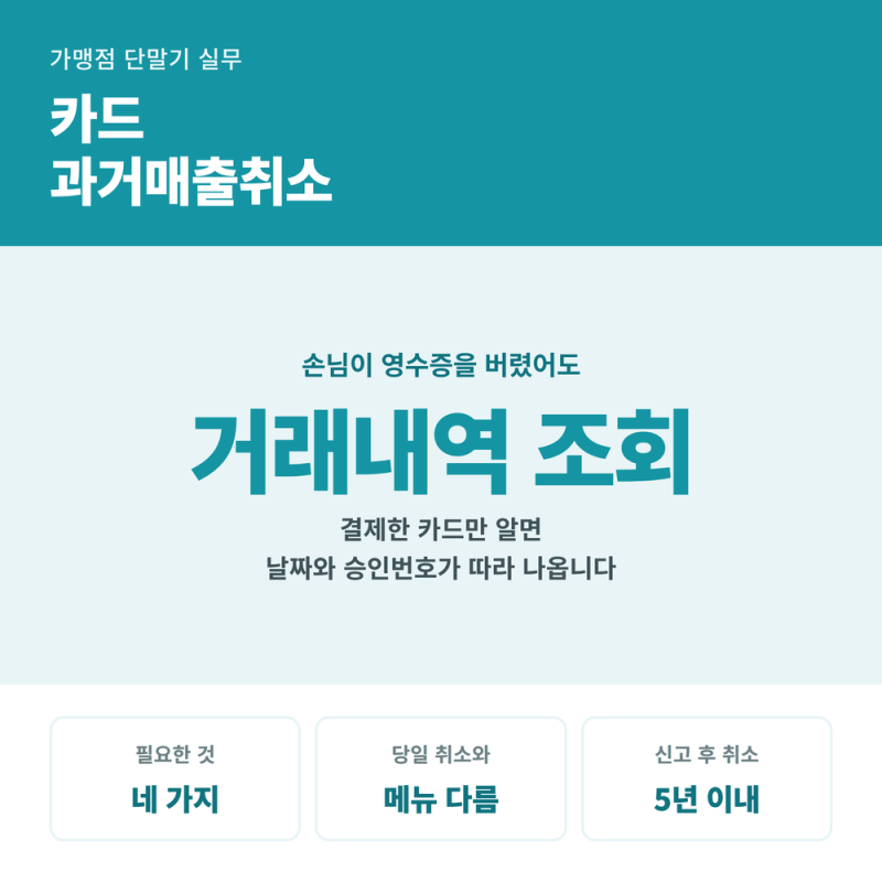 카드 과거매출취소, 영수증 없이도 됩니다 — 원거래일자와 승인번호 찾는 법