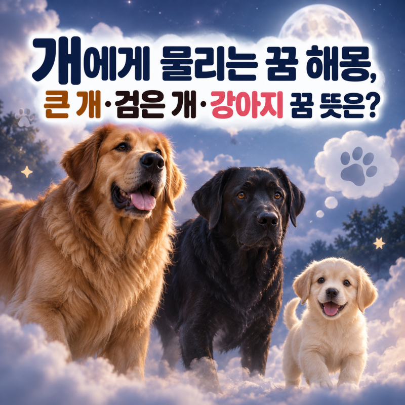 꿈해몽 템플릿개에게 물리는 꿈 해몽, 큰 개·검은 개·강아지 꿈 뜻은?