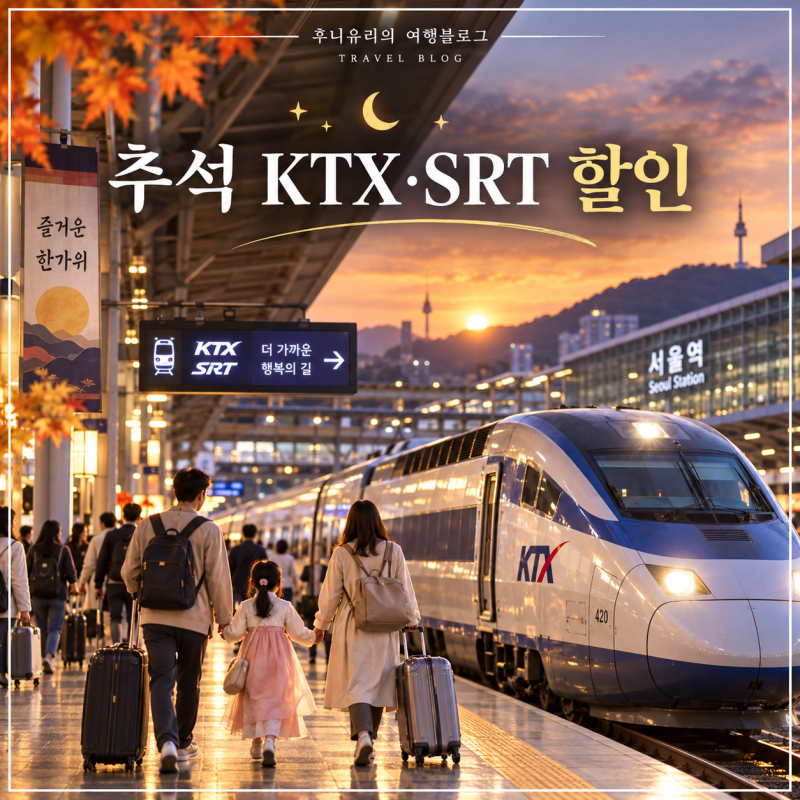 2026 추석 KTX SRT 할인, 역귀성 최대 50% 코레일+ 예매방법