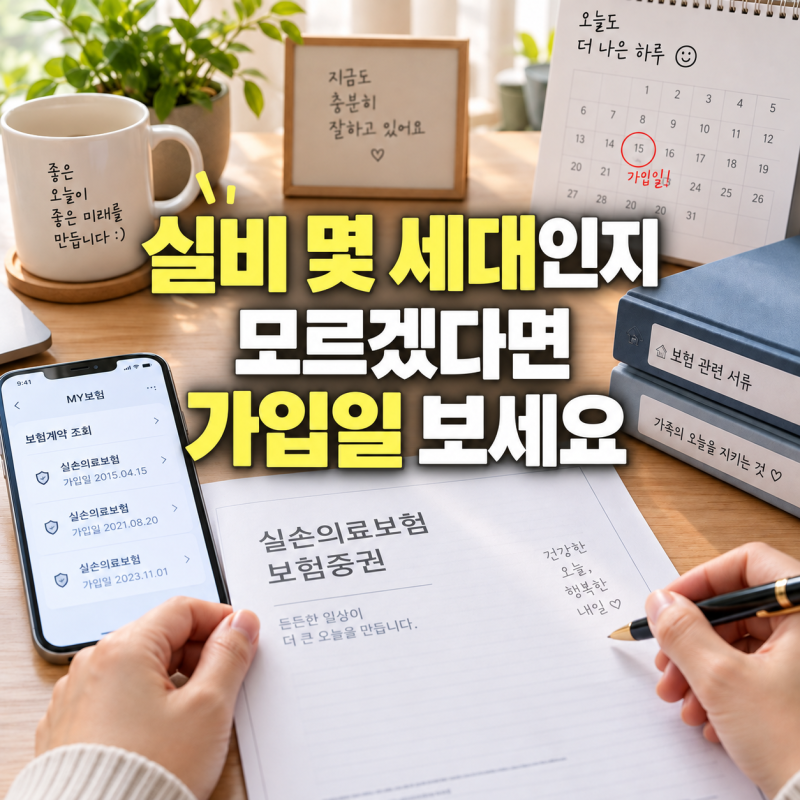 실비 몇 세대인지 모르겠다면 가입일 보세요, 5분이면 대략 정리됩니다