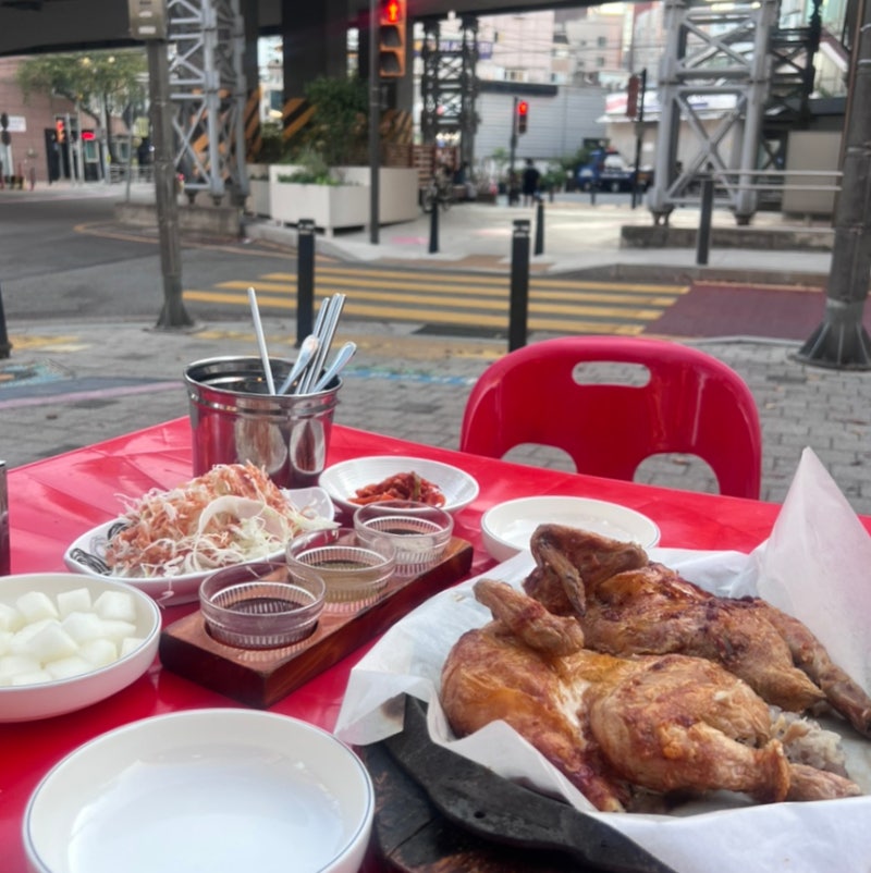신도림 야장 맛집 참나무숯불통닭, 숯불통닭에 시원한 생맥주 한잔