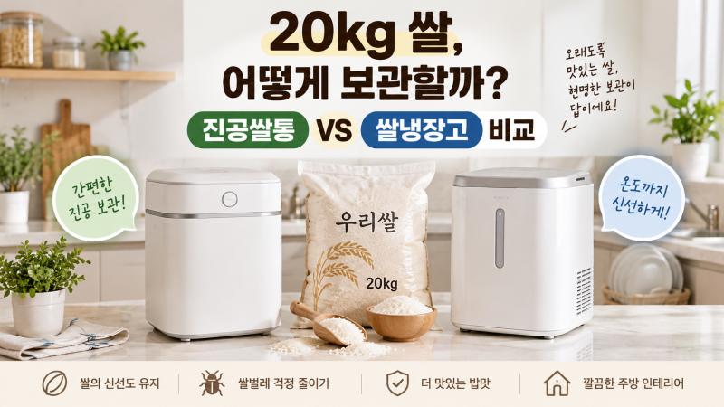 진공쌀통 추천 TOP2 비교 | 미락 20kg vs 헤르젠 쌀냉장고 4인 가족 한 달 사용 후기