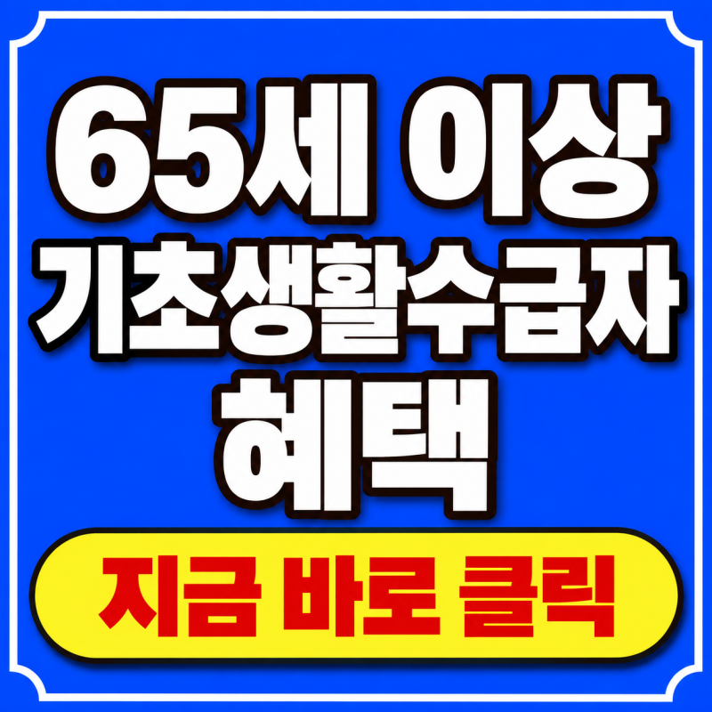 2026 65세 이상 기초생활수급자 혜택 총정리