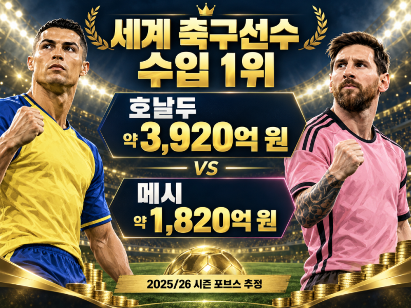 호날두·메시 연봉은 얼마일까? ⚽ 세계 축구선수 수입 순위