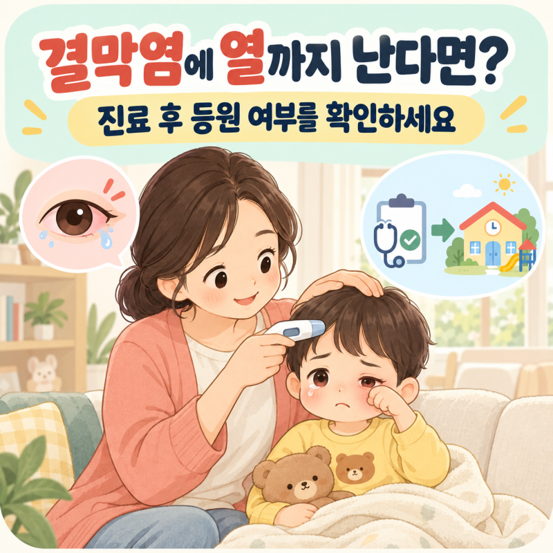 아이 결막염에 열이 나면? 증상·전염성과 등원 기준 알아보기