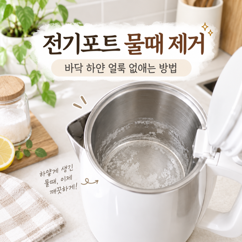 전기포트 물때 제거, 바닥 하얀 얼룩 없애는 방법