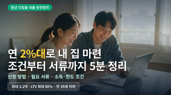 청년 디딤돌 대출 말도 안되는 연 2%대, 신청방법 및 서류 조건 정리