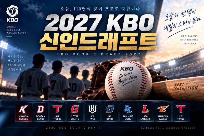 2027 KBO 신인드래프트 최종 결과｜하현승 전체 1순위·최지만 KT행, 10개 구단 지명 총정리