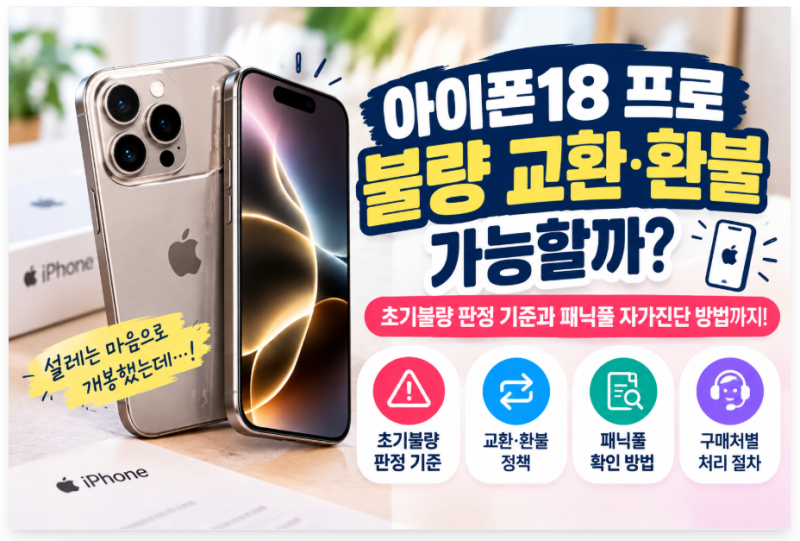 아이폰18 프로 불량 교환·환불 가능할까? 초기불량 기준과 패닉풀(Panic Full) 자가진단법 총정....