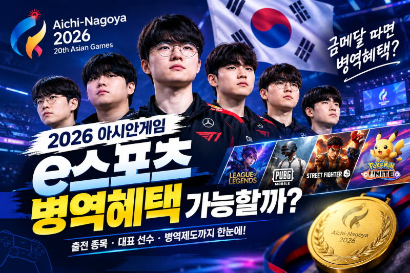 2026 아시안게임 e스포츠 병역혜택, 출전 종목, 누가 받을 수 있을까?