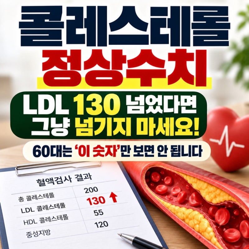콜레스테롤 정상수치, LDL 130 넘었다면 그냥 넘기지 마세요…60대는 ‘이 숫자’만 보면 안 됩....