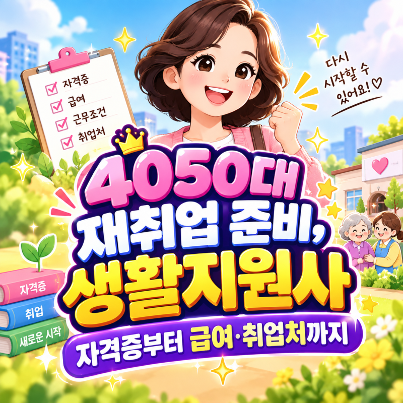 4050대 재취업 준비, 생활지원사 자격증부터 급여·취업처까지