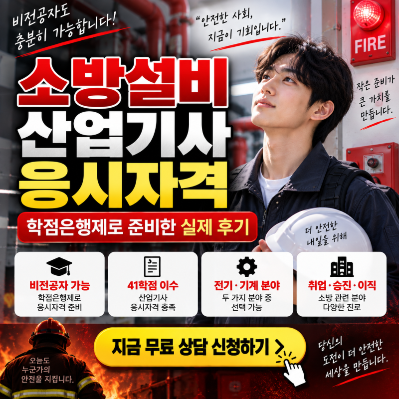 소방설비산업기사 응시자격, 비전공자가 학점은행제로 준비한 후기
