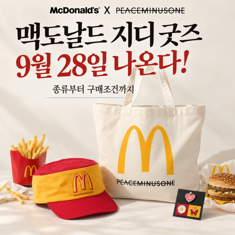 맥도날드 지디 굿즈 9월 28일 출시! 종류 알아보자