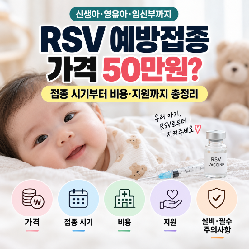RSV 예방접종 가격 50만원? 신생아 접종 시기부터 비용·지원까지 총정리