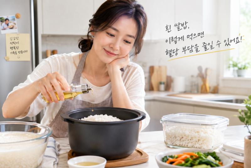 흰 쌀밥 먹으면서 혈당 스파이크 줄이는 방법
