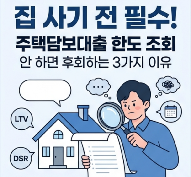 집 사기 전 필수! 주택담보대출 한도 조회 안 하면 후회하는 3가지 이유