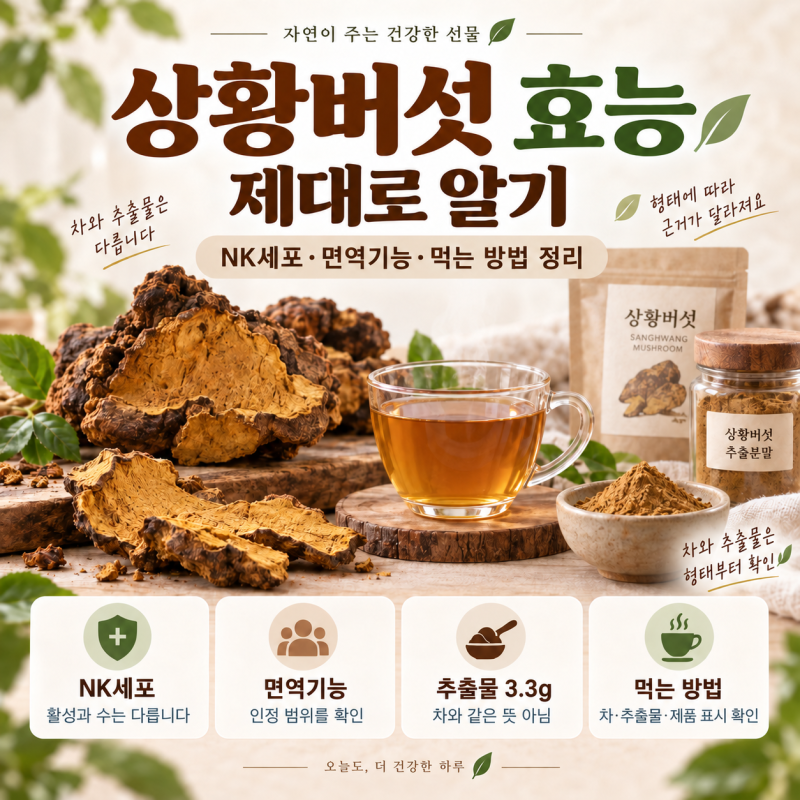 상황버섯 효능 제대로 알기: NK세포와 면역기능은 어떤 관계일까요? 먹는 방법 정리