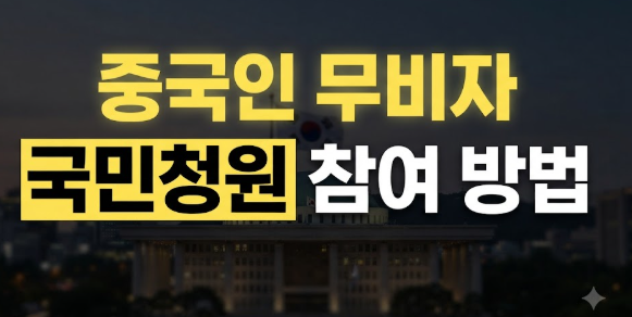 중국인 무비자 입국 금지 국회 청원 현황 마감일 참여 방법 총정리