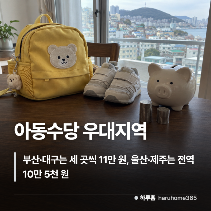 아동수당 우대지역, 같은 부산이어도 구에 따라 5천 원이 갈려요