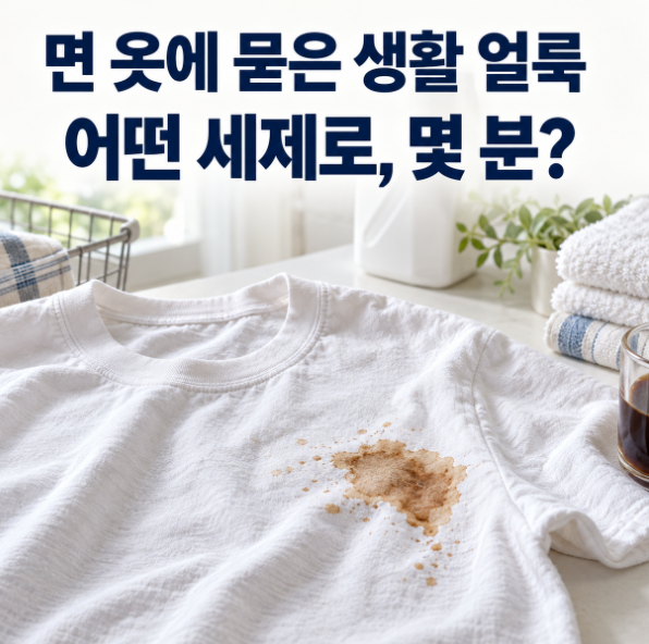 면 옷 얼룩 제거법｜커피·기름·김치, 어떤 세제로 몇 분?