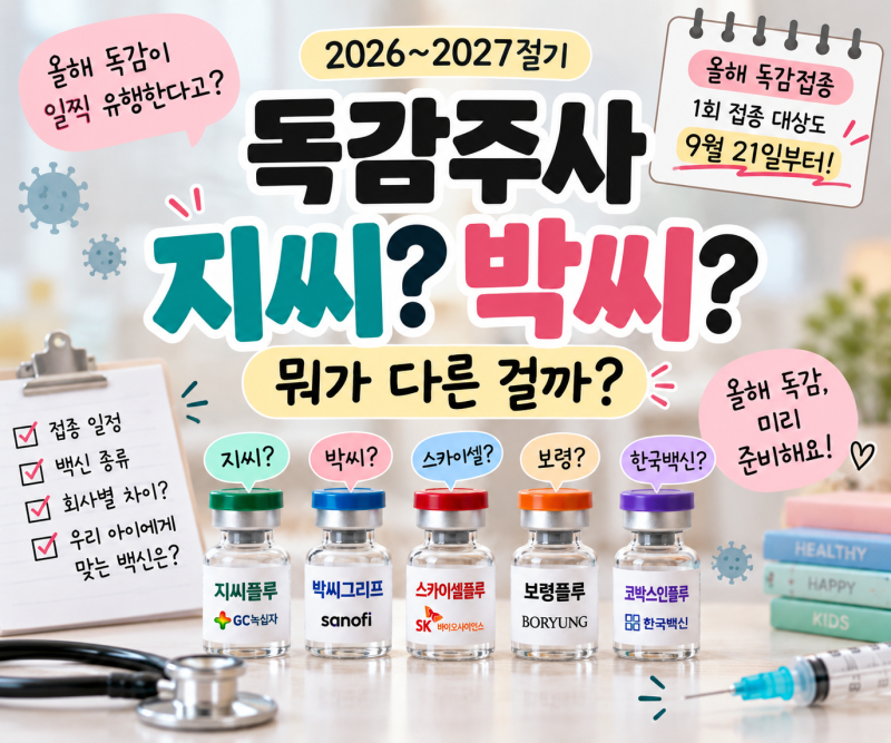 2026 독감 백신 종류｜독감 예방접종 지씨?박씨? 차이와 백신 제조사 총정리
