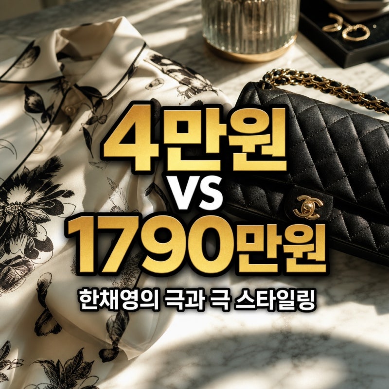 "수백만 원 vs 단돈 4만 원"...한채영, 샤넬과 4만원 블라우스 믹스매치 극과 극 스타일링