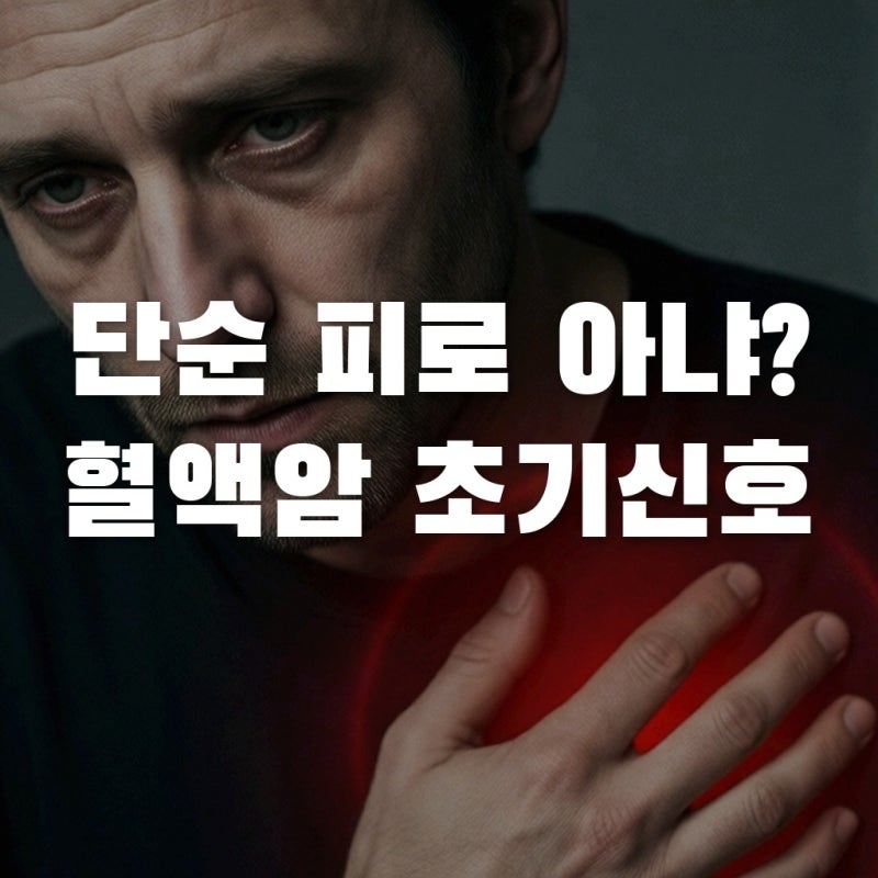 단순 피로인 줄 알았는데? 혈액암 초기증상 5가지와 자가진단법