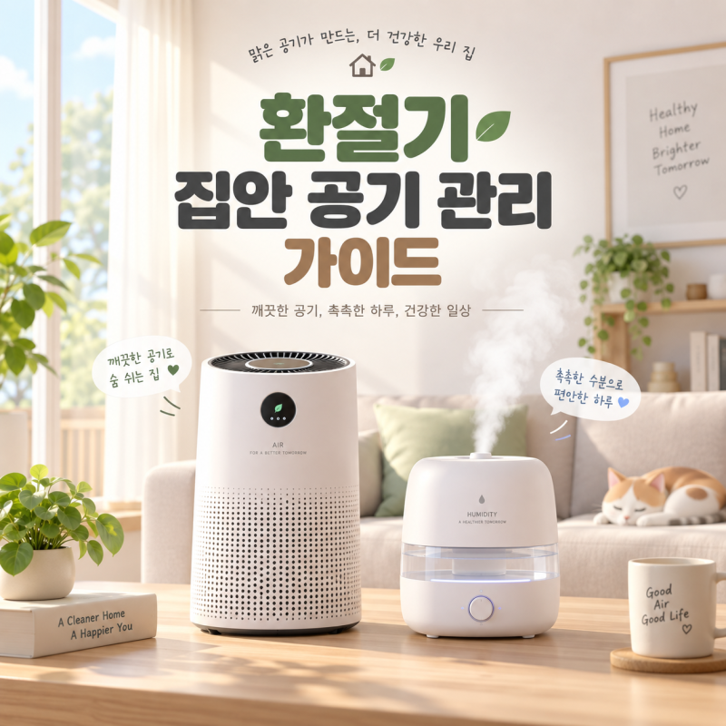 콜록거리는 환절기! 공기청정기 & 가습기 잘 써서 집안 공기 숲속으로 만드는 법