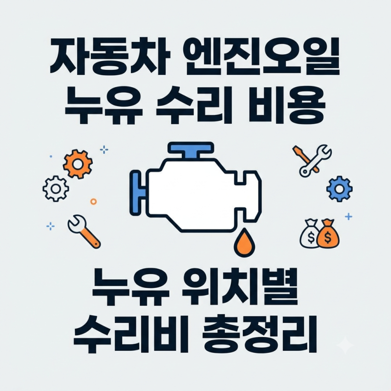 자동차 엔진오일 누유 수리 비용, 누유 위치별 수리비 총정리