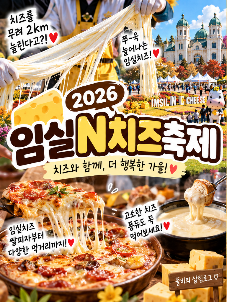 2026 임실N치즈축제｜치즈를 무려 2km 늘린다고? 일정·체험·먹거리·주차 총정리
